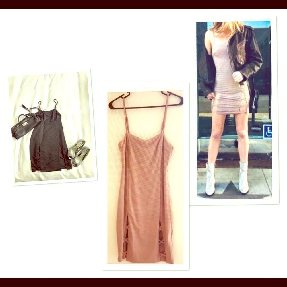 NEW LF Seek The  Label black mini slip dress M